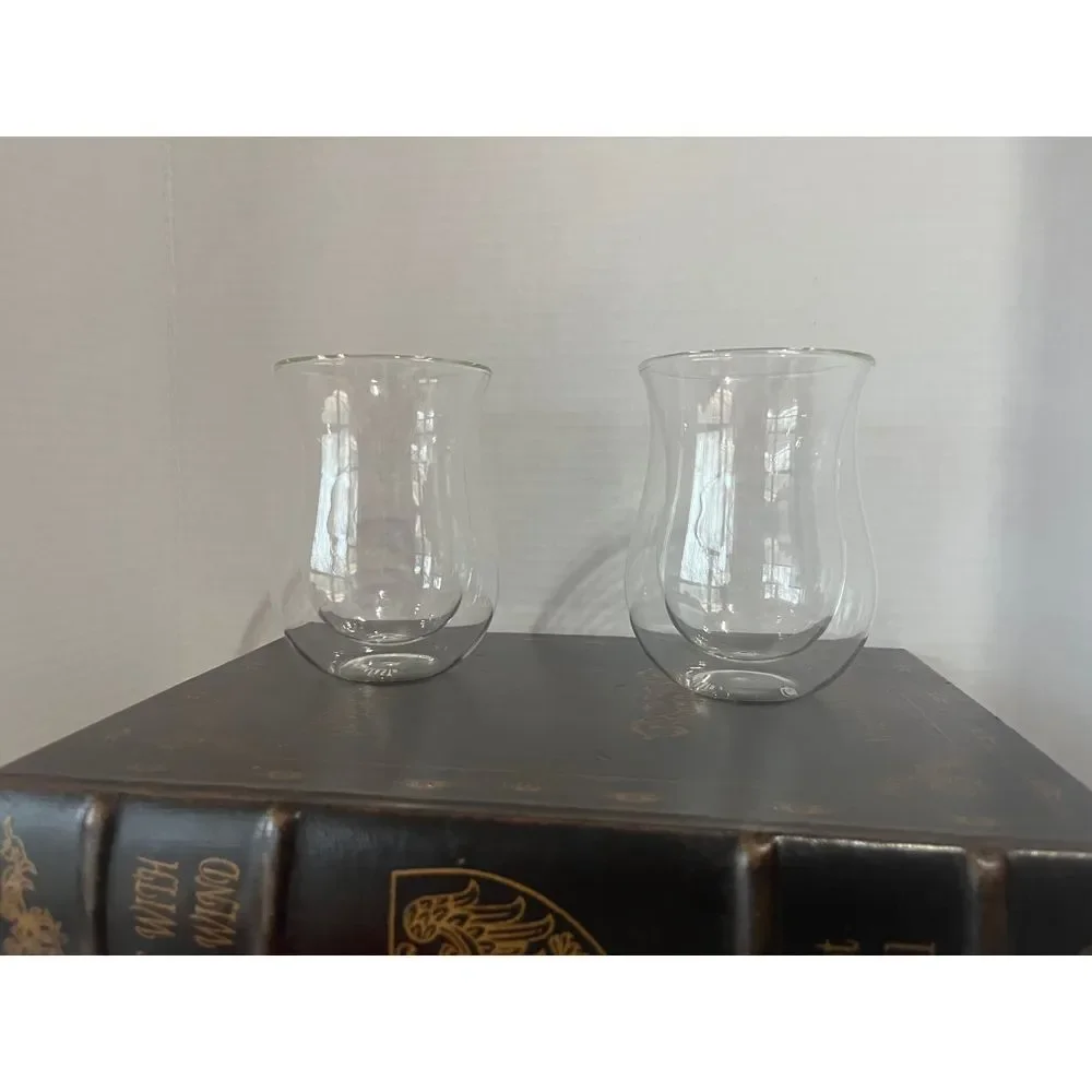 Wine Enthusiast Double Wall Aerating‎ Wine Glasses Set of 4 Borosilicate Glass